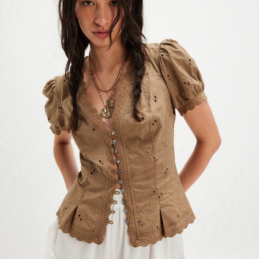 Free People Belle Eyelet Vest